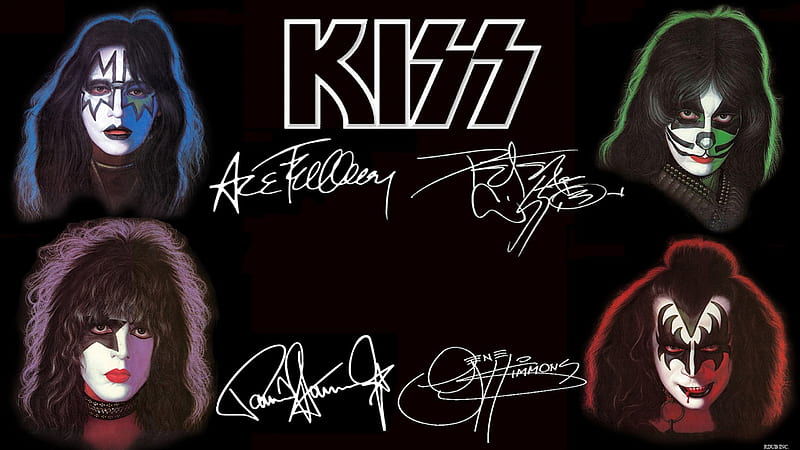 The Original Kiss, peter criss, paul stanley, kiss band, gene simmons, ace frehley, HD wallpaper