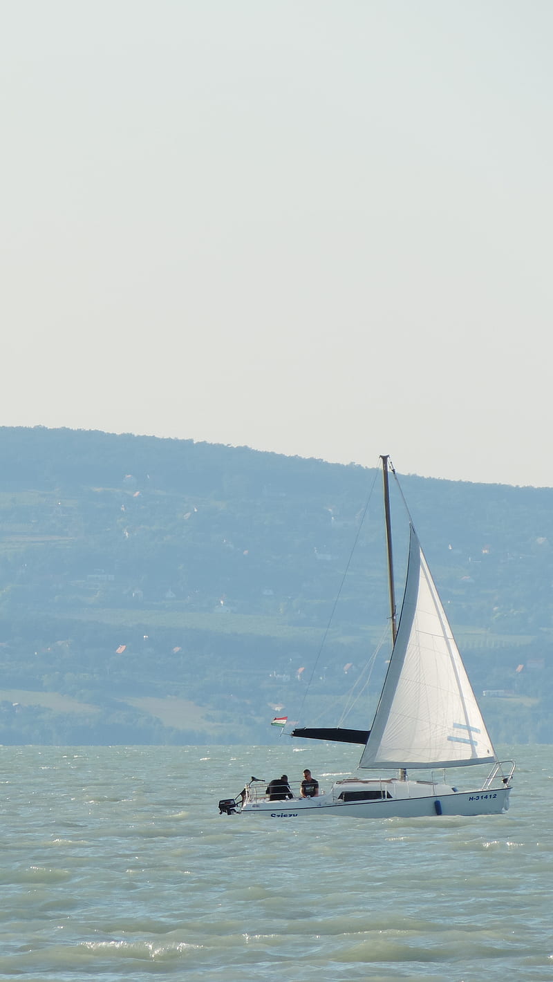 Balaton, boat, hungary, lake, HD phone wallpaper
