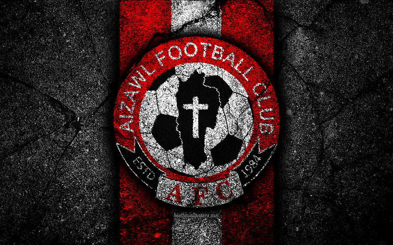 Aizawl FC, emblem, I-League, soccer, India, football club, Aizawl, logo, asphalt texture, FC Aizawl, HD wallpaper