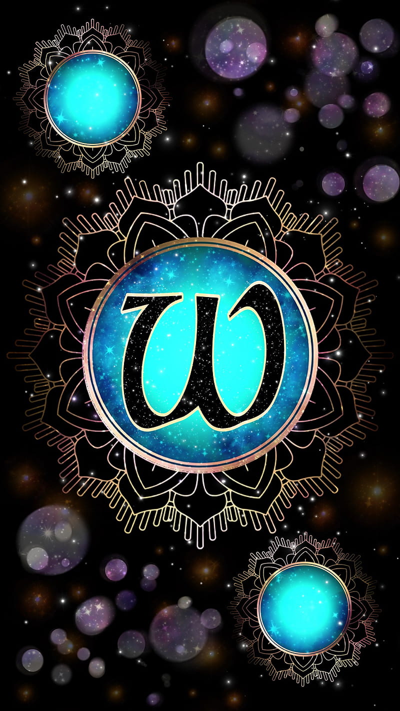 Magick Mandala W, galaxy, glow, initial w, letter w, magic, mystical, occult, orb, HD phone wallpaper
