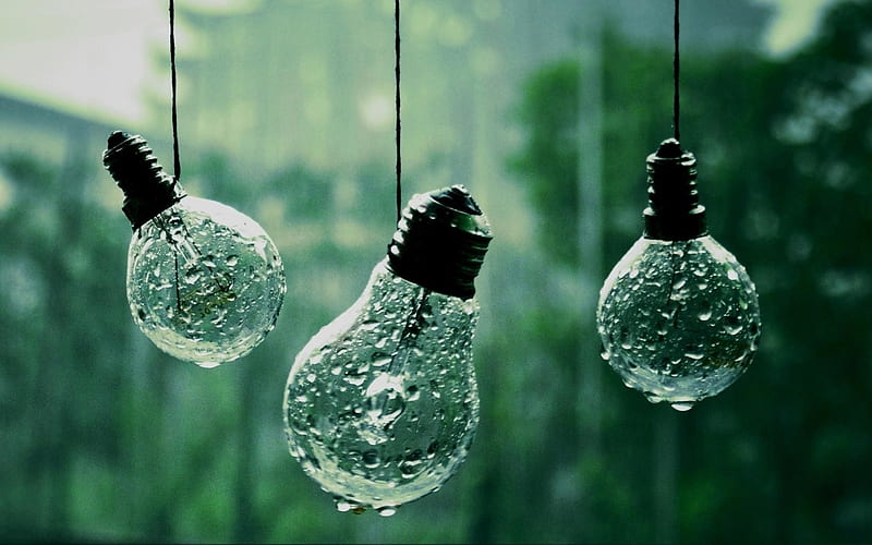 Rain On Bulbs, Creative, Bulbs, Light, Abstract, graphy, HD wallpaper