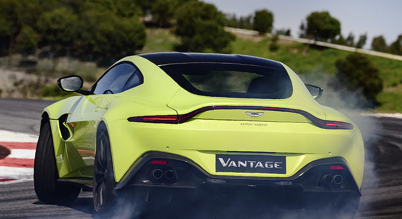 2019 Aston Martin Vantage (Lime Essence) - Rear , car, HD wallpaper