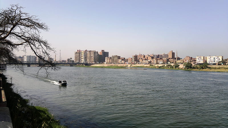 Wide view of Banha City, river, banha, landscape, egypt, HD wallpaper