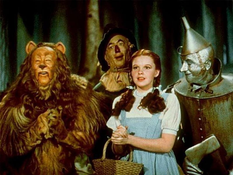 Wizard of Oz, Tin Man, Scare Cow, Cowardly Lion, Dorthy, HD wallpaper