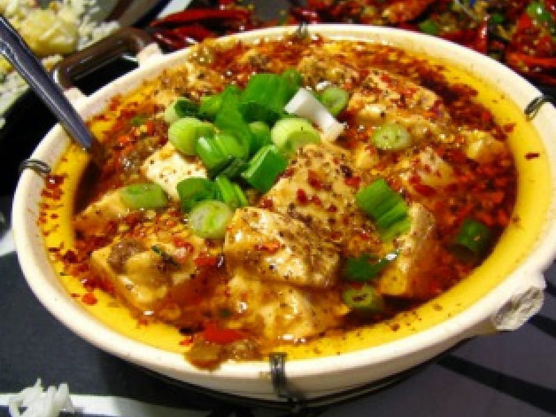 Hot soup, food, people, soup, chinese, spicy dishes, tofu, HD wallpaper