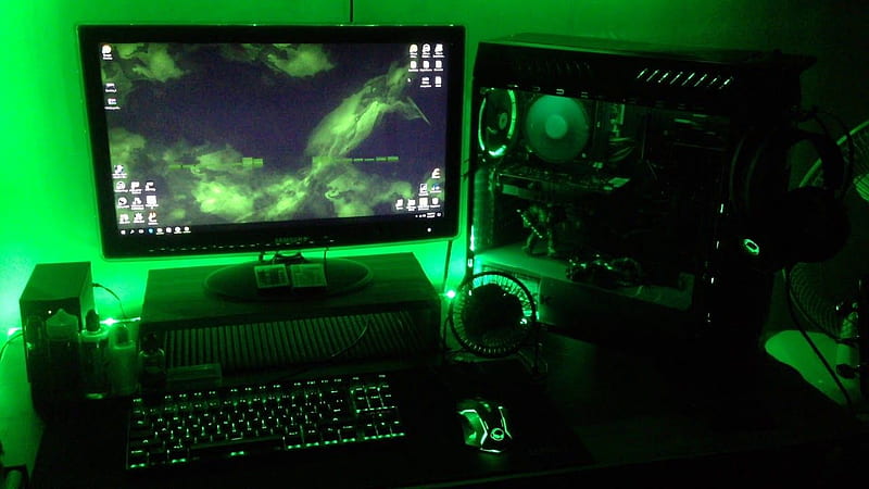 Gaming Computer, Setup, HD wallpaper