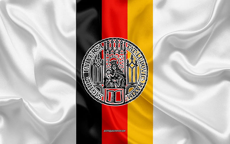 Ludwig Maximilian University of Munich Emblem, German Flag, Ludwig Maximilian University of Munich logo, Munich, Germany, Ludwig Maximilian University of Munich, HD wallpaper