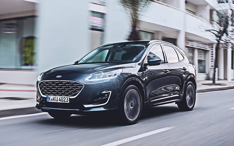 Ford Kuga Vignale EcoBlue Hybrid street, 2020 cars, crossovers, EU-spec, 2020 Ford Kuga, american cars, Ford, HD wallpaper