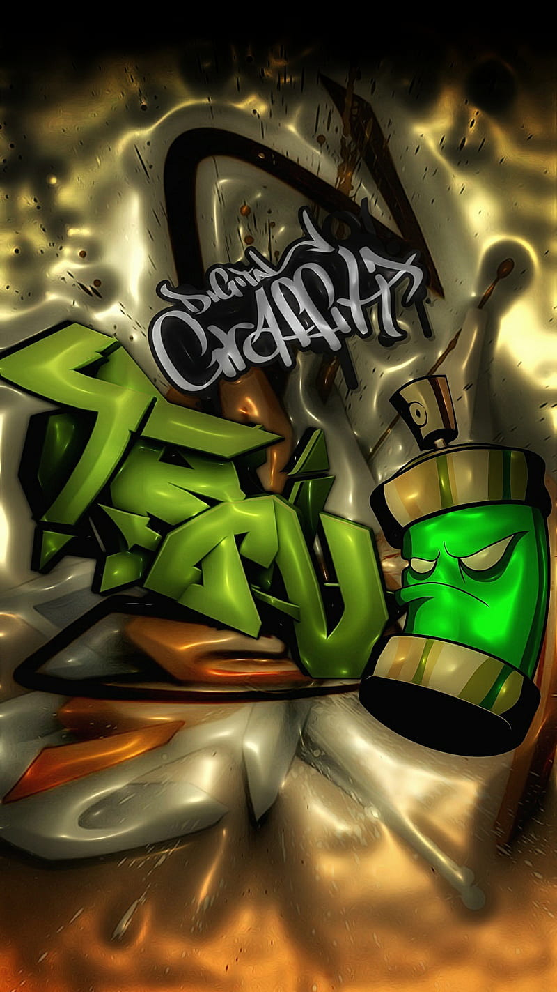 Digital Graffiti 929 Art Cool Digital Gangsta Graffiti Green Q