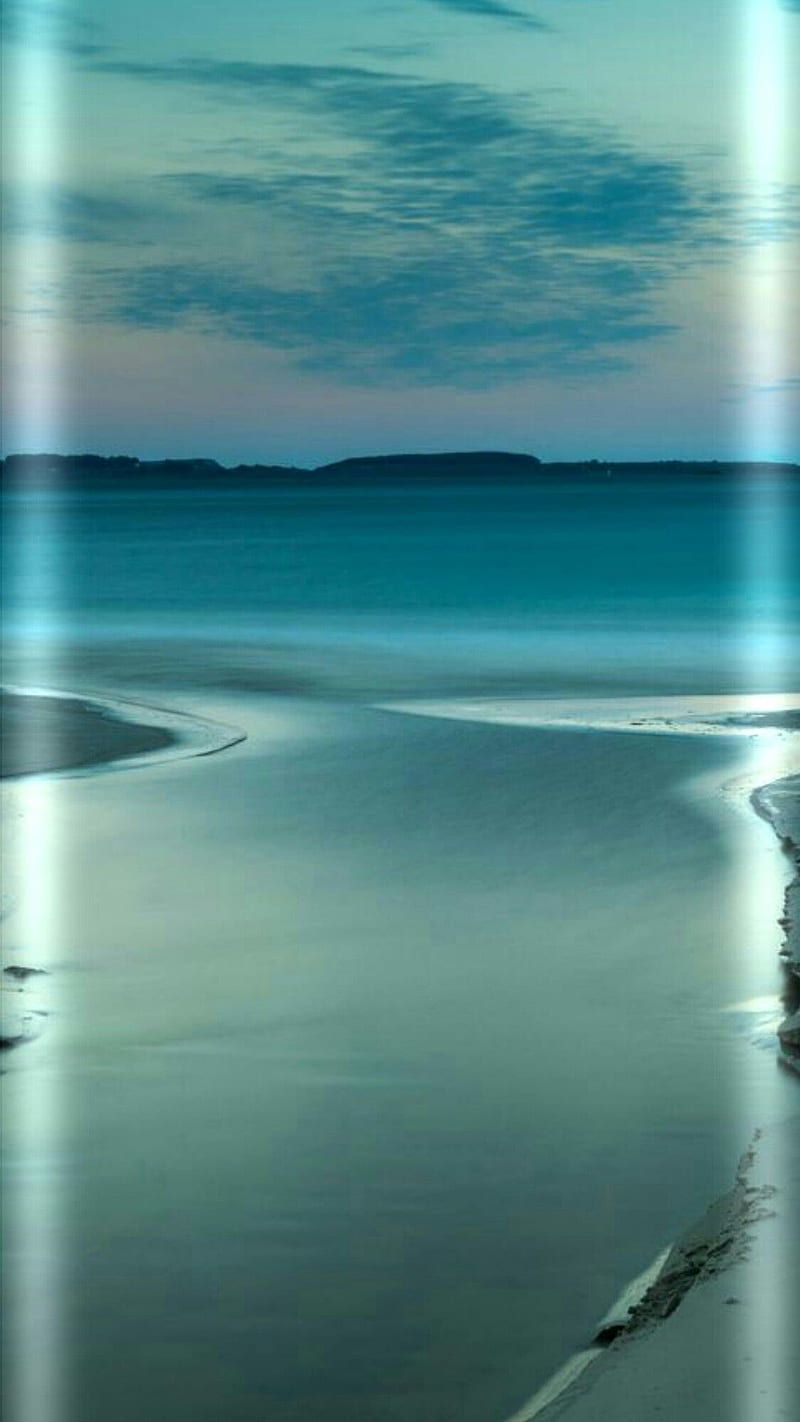 Beauty nature, blue, clouds, edge, s7, s8, sea, sky, sunset, HD phone wallpaper