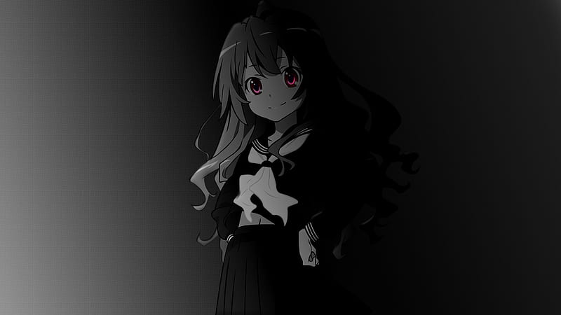 Anime girl, cute, black, girl, anime, HD wallpaper