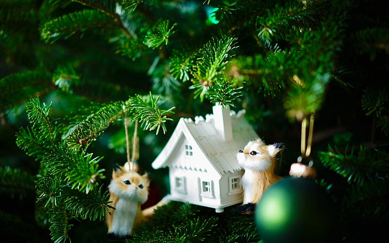 Christmas, New Year, christmas decorations, fir-tree, christmas tree, xmas, HD wallpaper