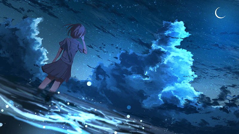 Lovers  Moon Dark Anime Wallpaper  Anime Aesthetic Wallpaper