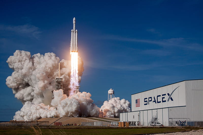 Falcon Heavy Space X 2018, falcon-heavy, space-x, HD wallpaper