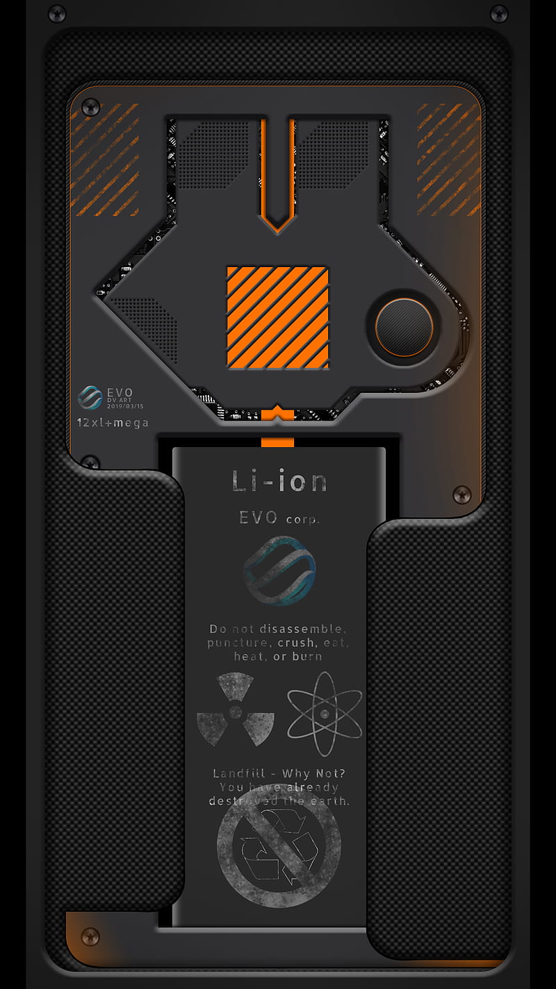 Black 273, orange, tech, HD phone wallpaper