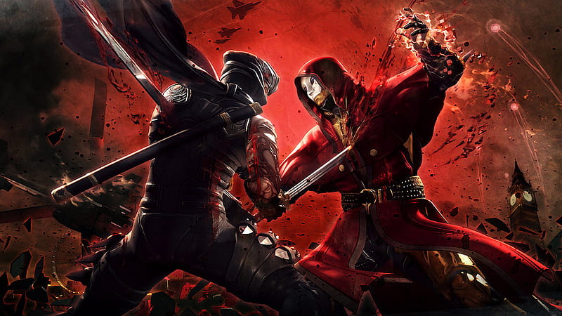Ninja Gaiden, enemy, action, fighter, video game, blood, adventure, warrior, samurai, fight, sword, ninja, HD wallpaper