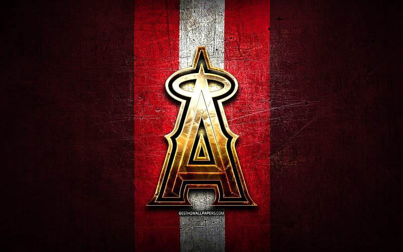 Download wallpapers Los Angeles Angels, 4k, scorched logo, MLB