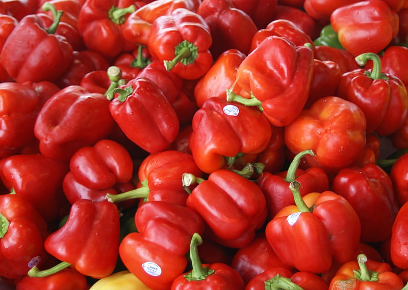 Red Peppers, Macro, Vegetables, Peppers, Market, Groceries, Food, HD wallpaper