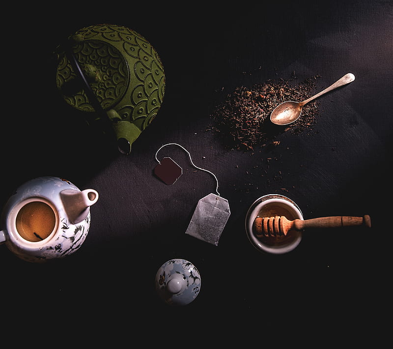 Tea Time, Brown, Spoon, Honey, Tea ot, Tea bag, Tea, HD wallpaper