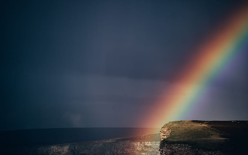 rainbow on plateau, HD wallpaper