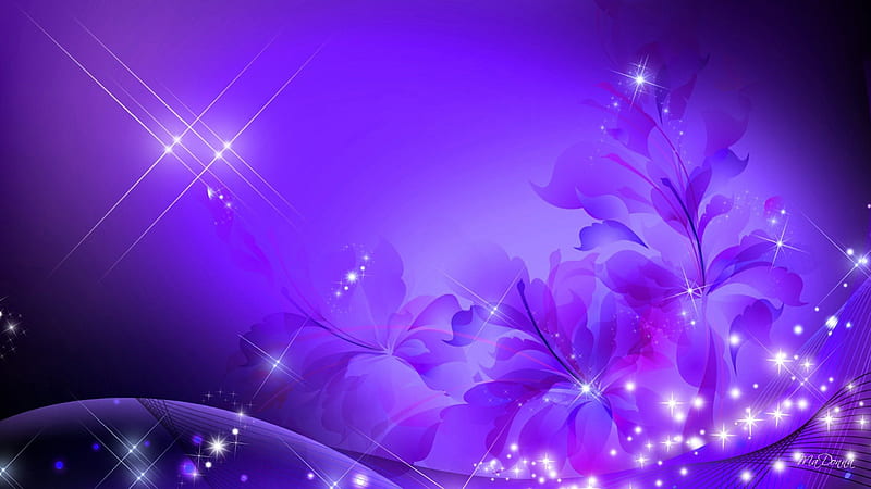 Glorious Purple, stars, glow, desenho, spring, lavender, abstract, glimmer, glitz, sparkle, purple, flowers, summere, HD wallpaper