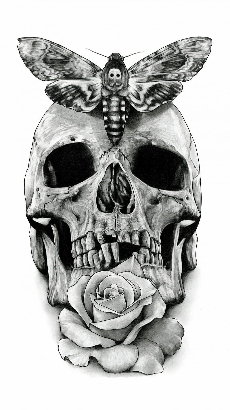 Dark Skull, art, death, scary, HD phone wallpaper