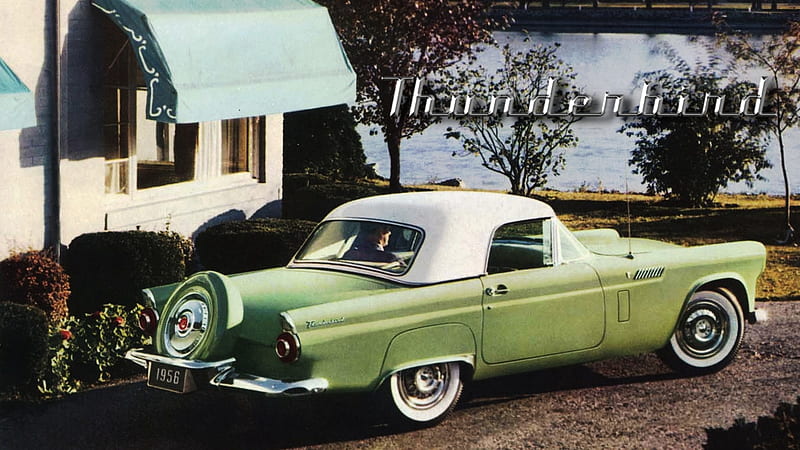 1956 Ford Thunderbird-2, Ford Motor Company, 1956 Ford Thunderbird, Ford Backgrounds, Ford Cars, Vintage Ford, Ford , Ford Automobiles, HD wallpaper