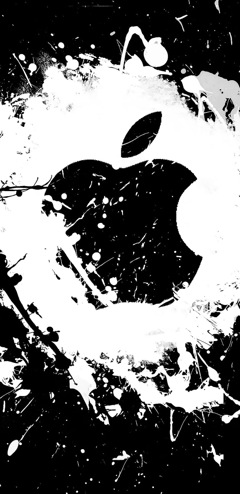 Apple Grunge Amoled, amoled, apple, black, dark, grunge, iphone, mac, splash, steamroom, HD phone wallpaper