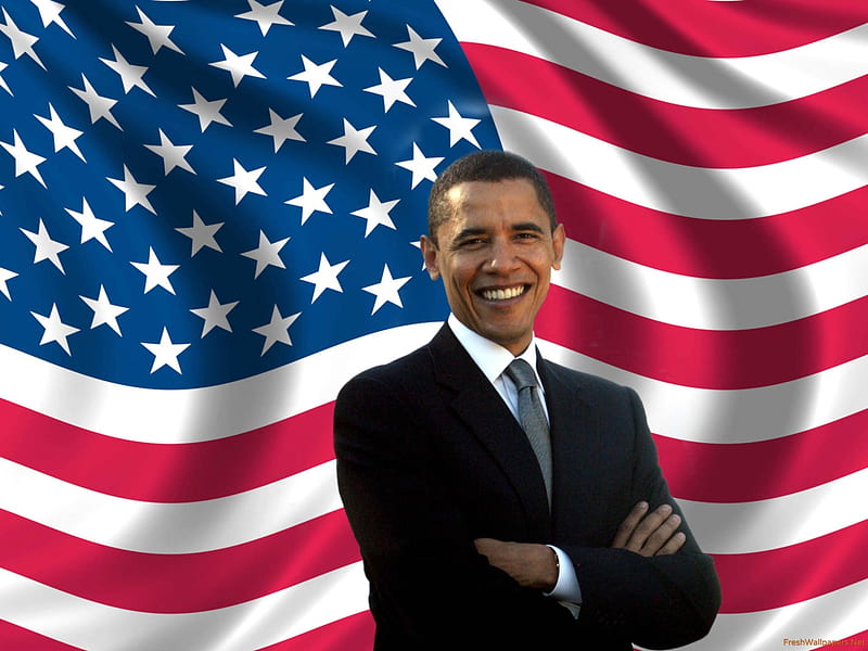 The 44th President of the USA, gray, tie, president, African American, flag, gris, 44, Barak Obama, white, hawaiian, blue, suit, red, Courage, Inspirational, stars, stripes, USA, cloth, HD wallpaper