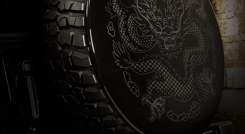 2012 Jeep Wrangler Dragon Design Concept Spare Tire Cover , car, HD wallpaper