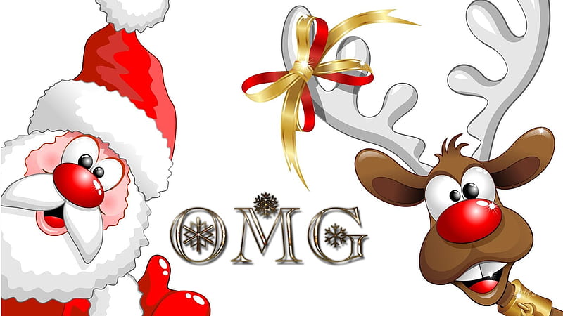 Santa And Rudolphn, And Santa, Rudolph, HD wallpaper