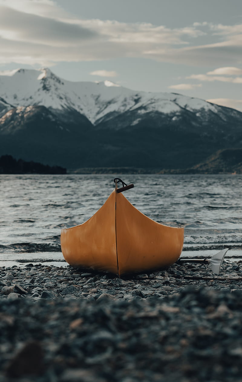 canoe, boat, water, front view, HD phone wallpaper