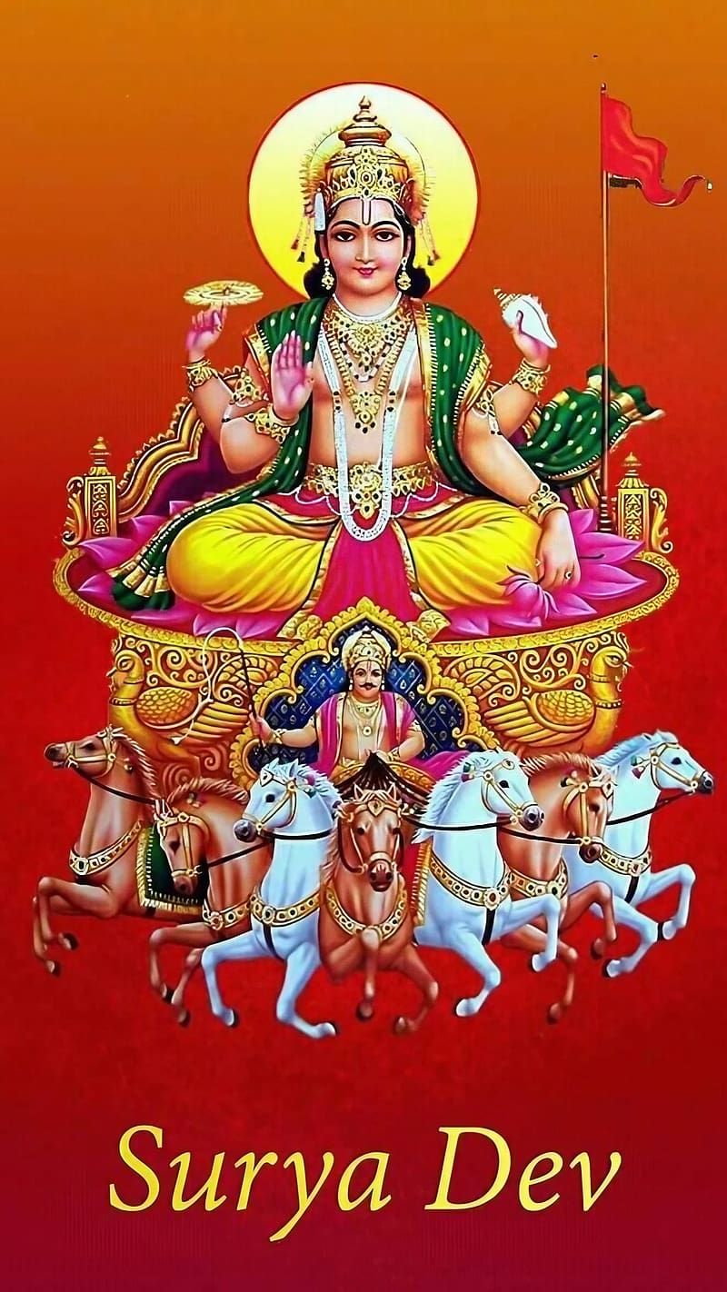 Seven Horse, Devotional, surya dev, bhakti, HD phone wallpaper