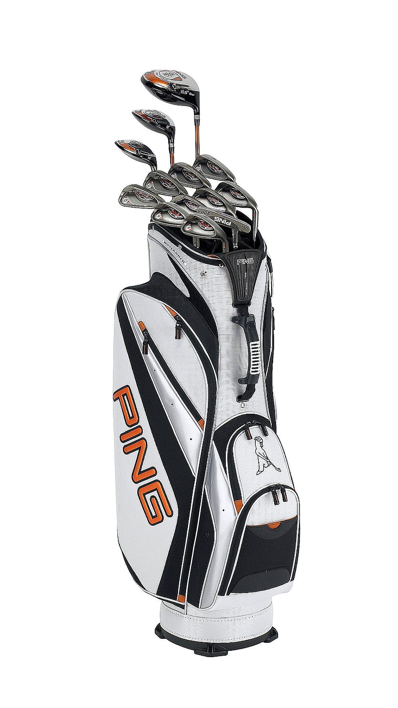 Golf Clubs, bag, black, white, HD phone wallpaper