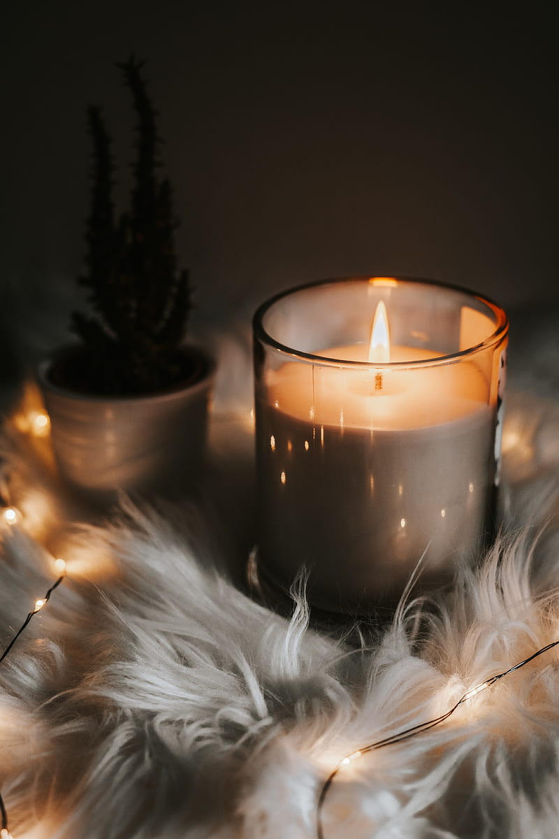 candle, flame, fire, comfort, garland, HD phone wallpaper