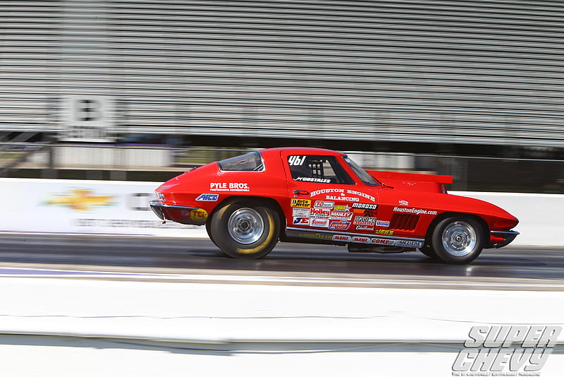 Racing Vette, gm, chevy, drag, bowtie, HD wallpaper