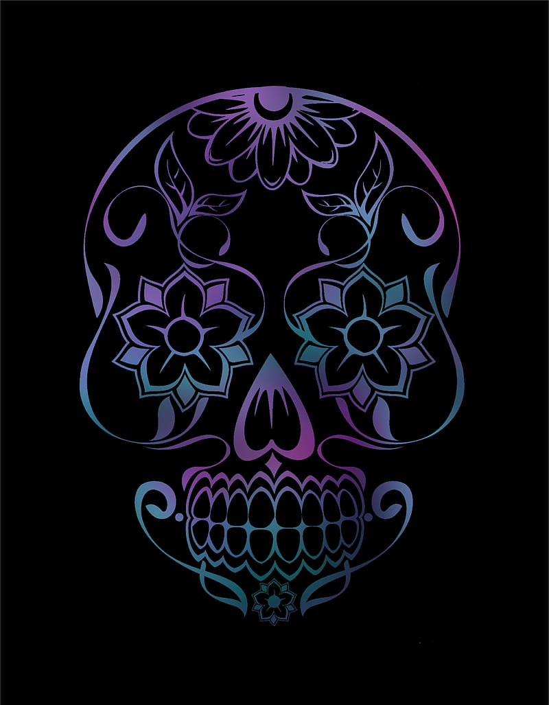 simply sweet, day of the dead, simple, skull, sugar, HD phone wallpaper