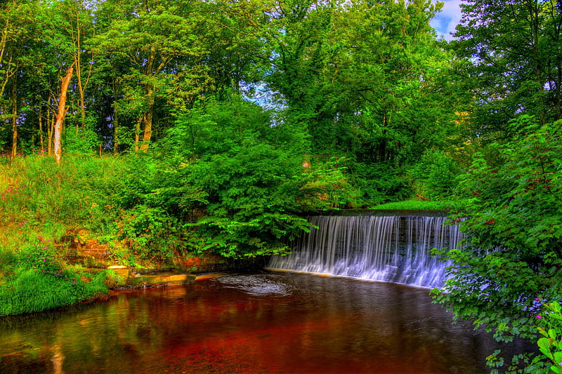 FOREST RIVER FALLS, Yarrow River, Lancashire, GB, Chorley, England, HD wallpaper