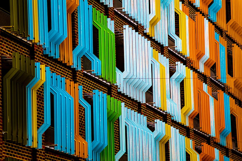 facade, building, colorful, architecture, HD wallpaper