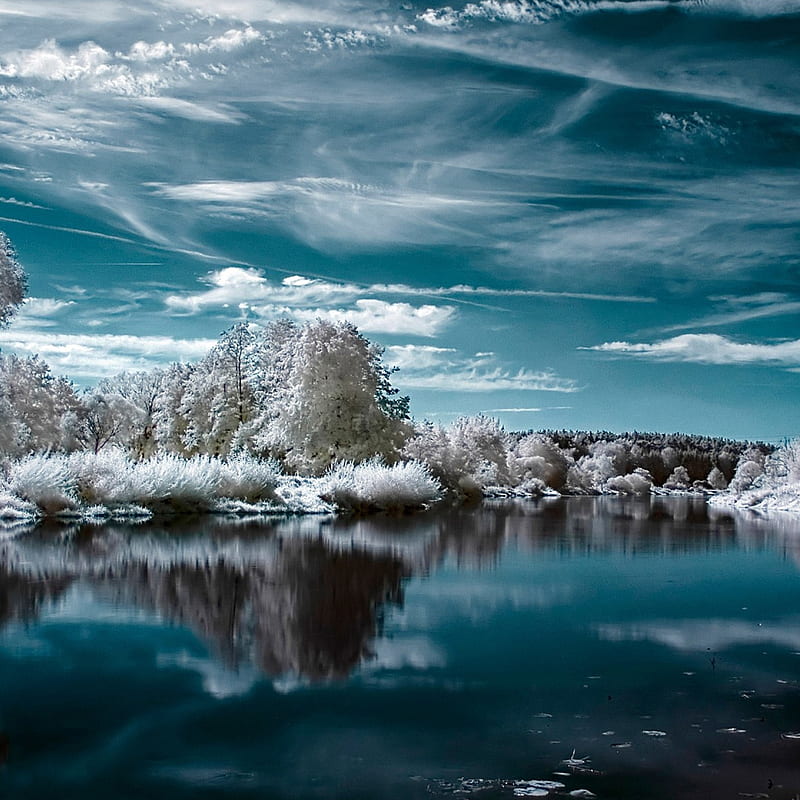 Nature lake, snow, winter, HD phone wallpaper | Peakpx