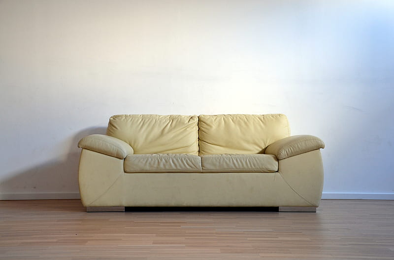 beige leather 2-seat sofa, HD wallpaper