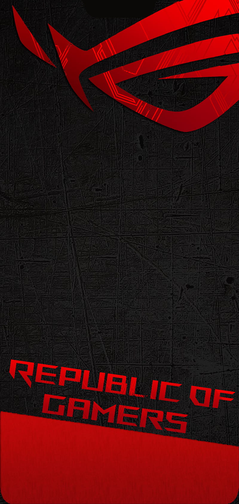 Asus ROG Notch, black, logo, oneplus, red, republic of gamers, HD phone wallpaper