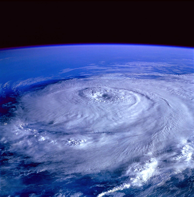 hurricane, space, view from space, planet, earth, HD phone wallpaper