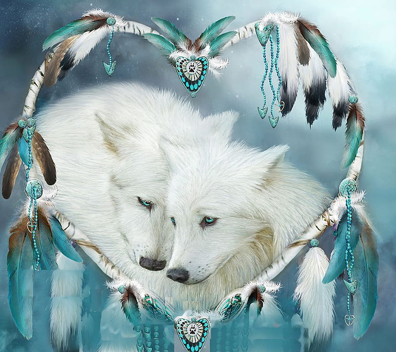 Beautiful Wolfs, wolf, white, animals, winter, HD wallpaper