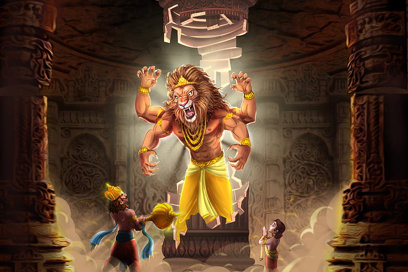 Narsingh A Tale Of The Half Man Half Lion Incarnation Of Lord Vishnu Talky  Tails, HD wallpaper | Peakpx