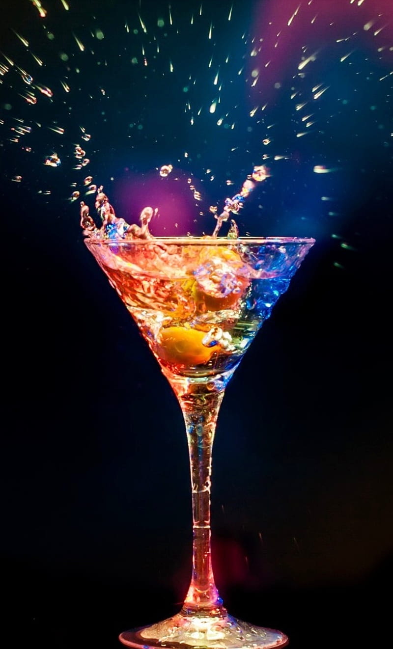 Cocktail Glass, color, rainbow, HD phone wallpaper