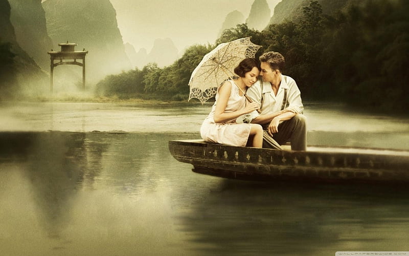 Love story, lovers, river, water, boat, HD wallpaper | Peakpx