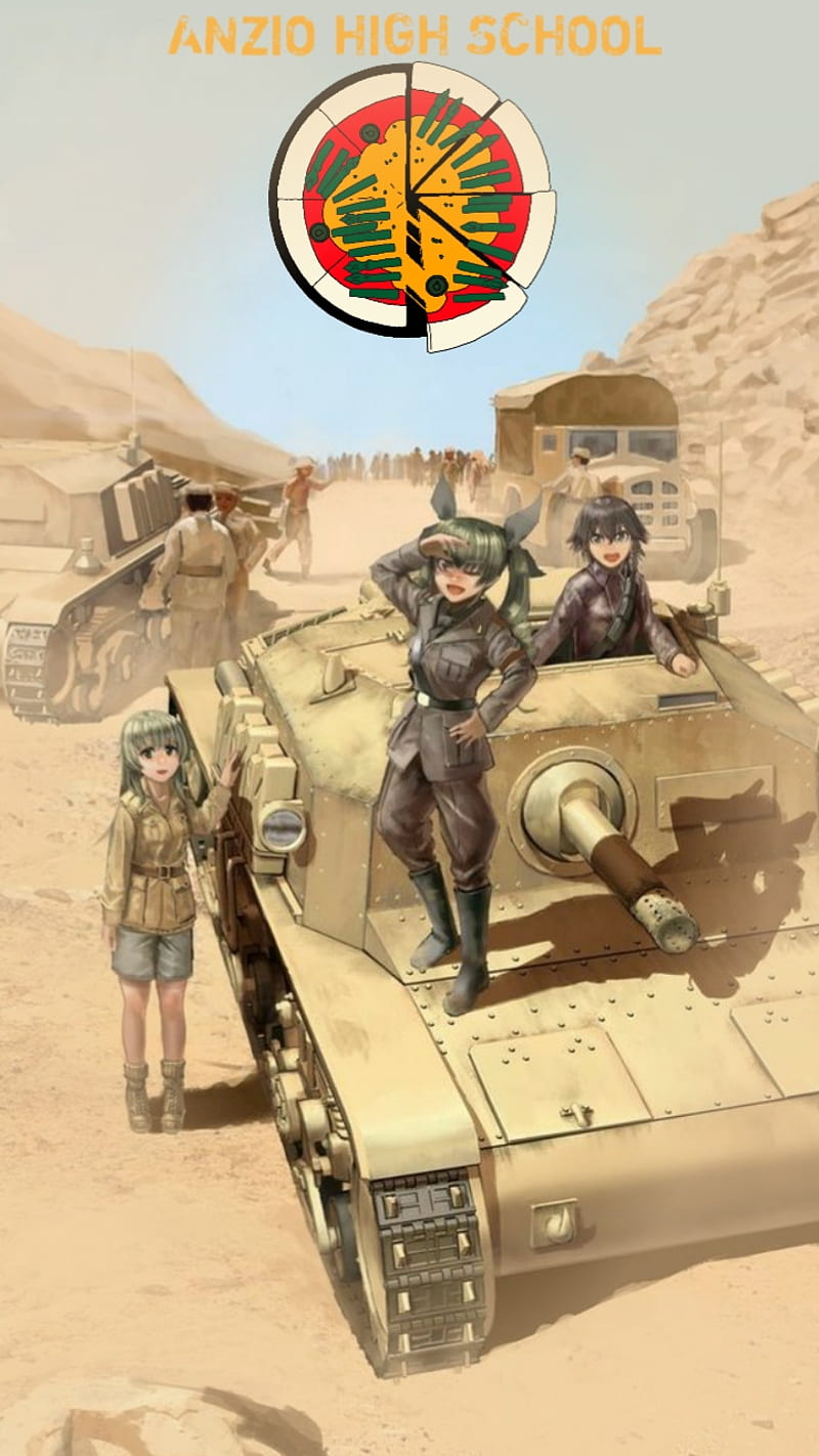 ANZIO HS - GuP , anchovy, anime, anzio high school, army, girl, girls und panzer, tanks, guerra, ww2, HD phone wallpaper
