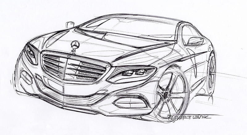 How To Draw A Mercedes-benz, Step by Step, Drawing Guide, by Dawn |  dragoart.com | Car drawings, Car drawing easy, Cool car drawings