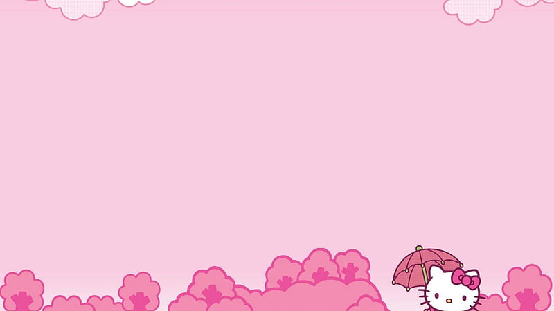 Hello kitty pink flowers, umbrella, flowers, hello kitty, pink, sanrio ...